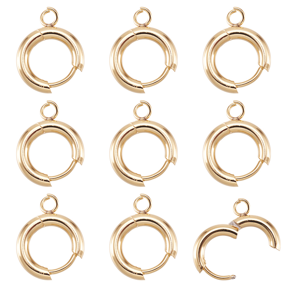 Hoop Earrings - 10pcs 201 Stainless Steel Huggie Earring