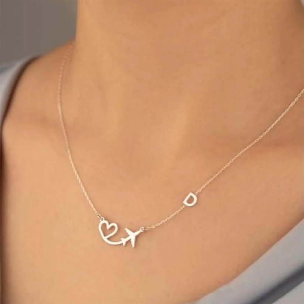 Personalized Heart Airplane In - огляд і ціна Engraved Name Necklace