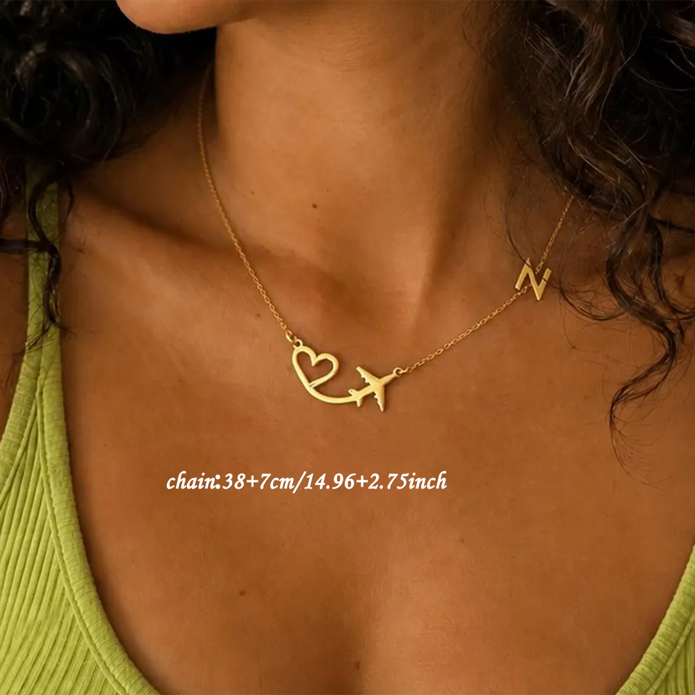 Personalized Heart Airplane In - огляд і ціна Engraved Name Necklace