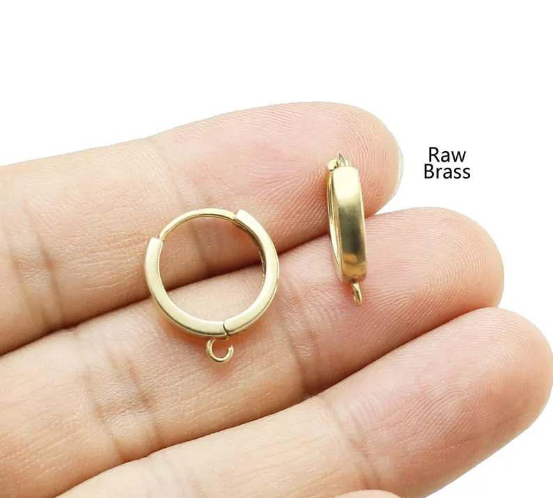 10pcs Brass Ear Hoops, Leverba - огляд і ціна Hoop Earrings