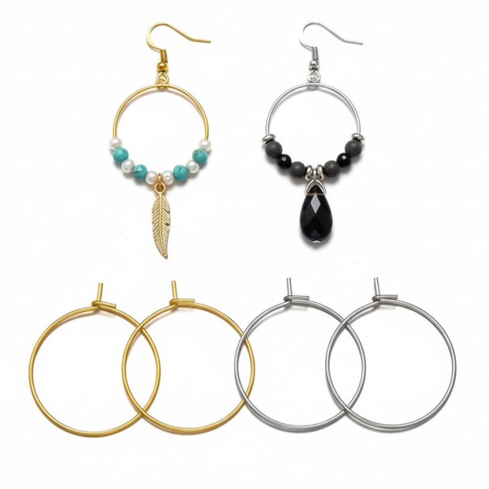 50Pcs 316 Stainless Steel 15 2 - огляд і ціна Hoop Earrings