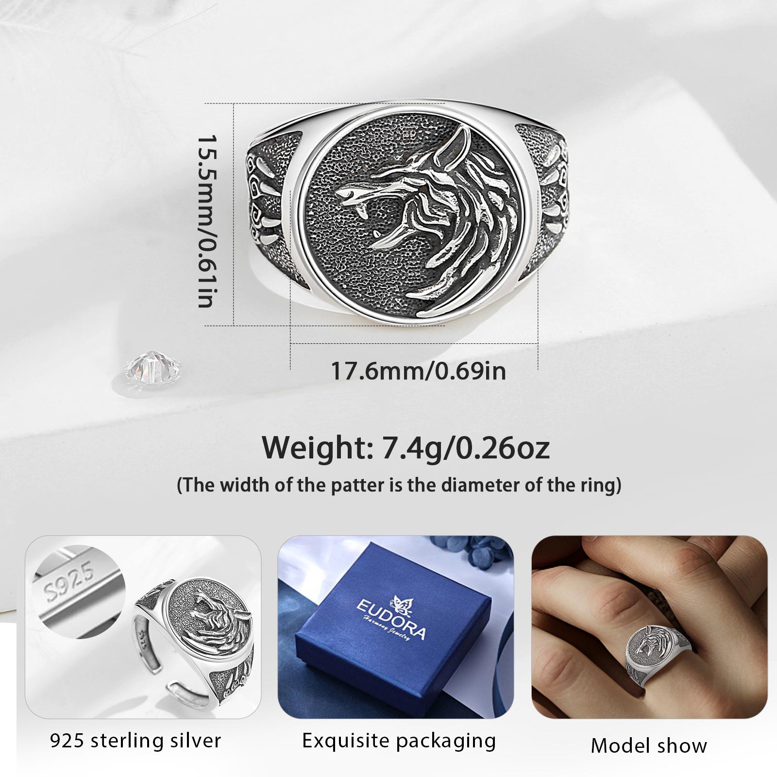 Eudora 925 Sterling Silver Vik - огляд і ціна Wolf Jewelry & Watches Tampa Reviews