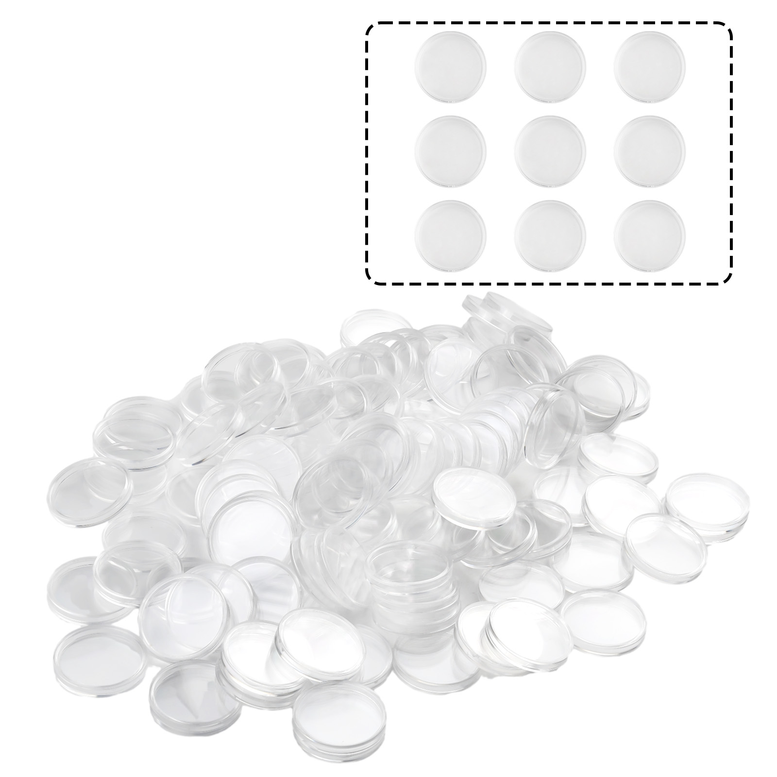 100Pcs Transparent Plastic Rou - огляд і ціна Collectors Coins Jewelry & Watches Of Smithtown Photos