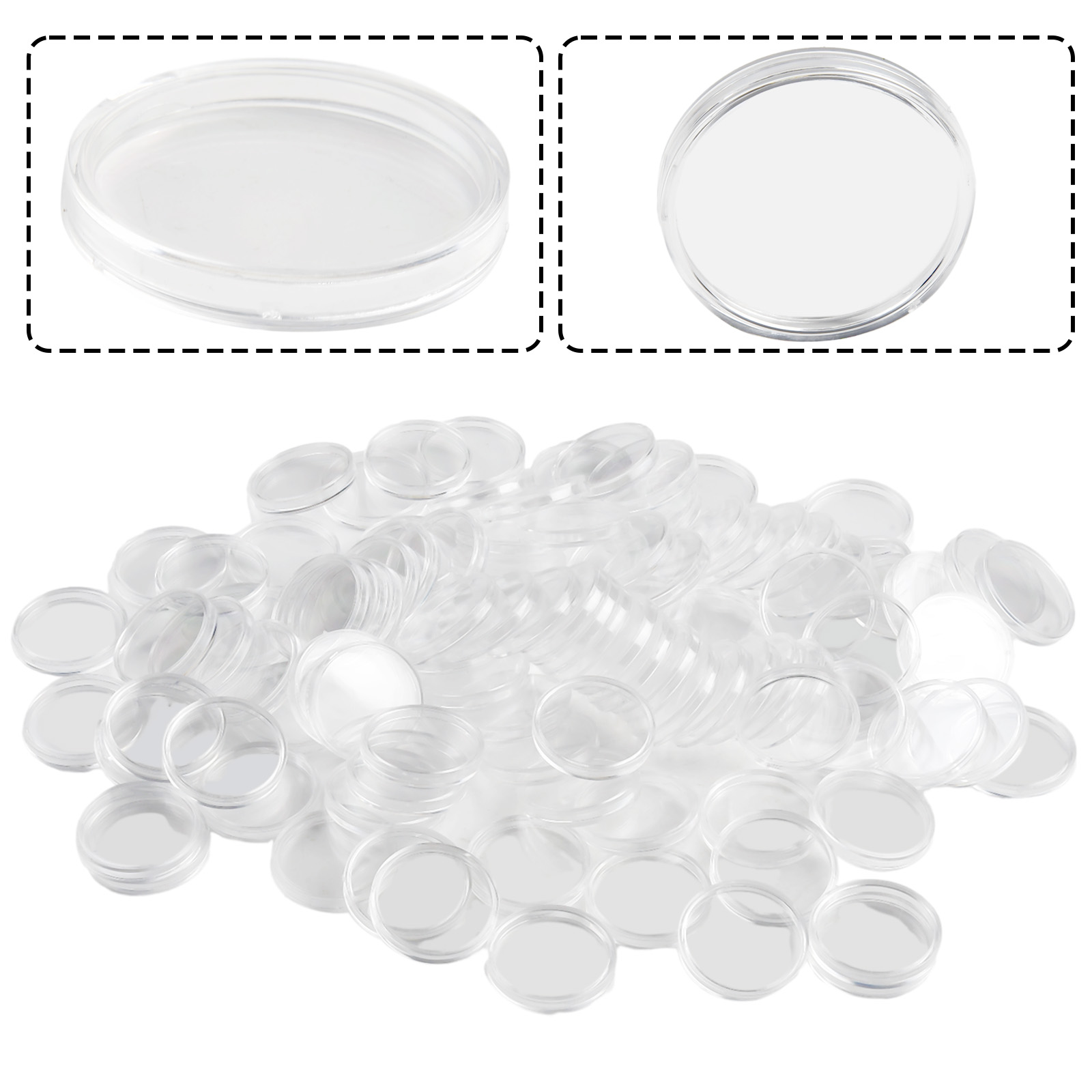 100Pcs Transparent Plastic Rou - огляд і ціна Collectors Coins Jewelry & Watches Of Smithtown Photos