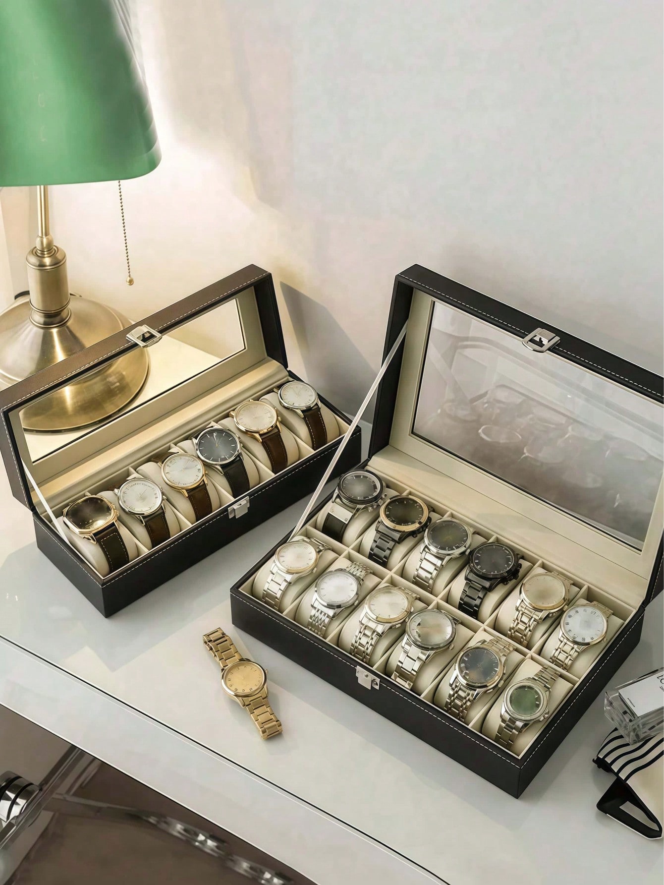 Leather Watch Box with Lock, L - огляд і ціна Jewelry Style Watches