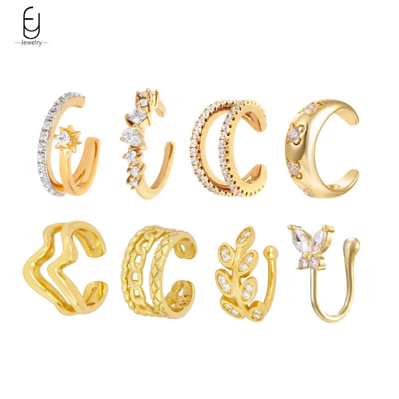 1PC Plated 24K Gold Mono Clip  - огляд і ціна Ear Cuff No Piercing
