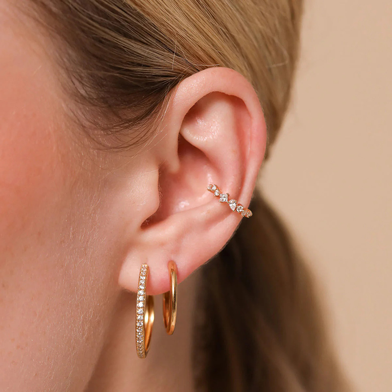 1PC Plated 24K Gold Mono Clip  - огляд і ціна Ear Cuff No Piercing