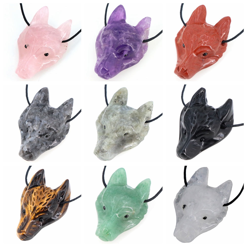 40mm Wolf Head Stone Pendant N - огляд і ціна Wolf Jewelry & Watches Tampa Reviews