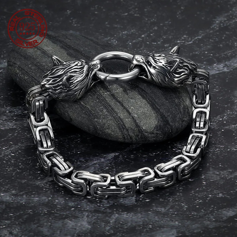 S925 Sterling Silver Double Wo - огляд і ціна Wolf Jewelry & Watches Tampa Reviews
