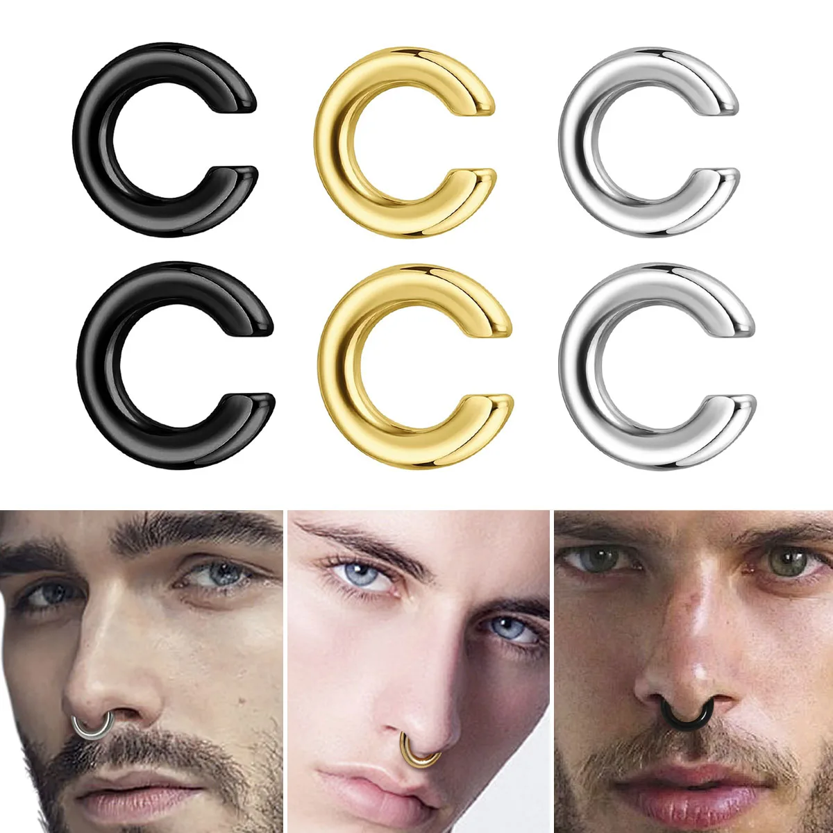 1pc Exaggerated C-Shaped Non-P - огляд і ціна Ear Cuff No Piercing