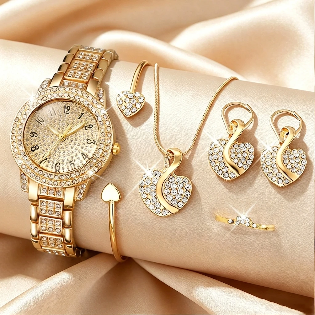 6PCS Fashion Rhinestone Women  - огляд і ціна Jewelry Watch Making