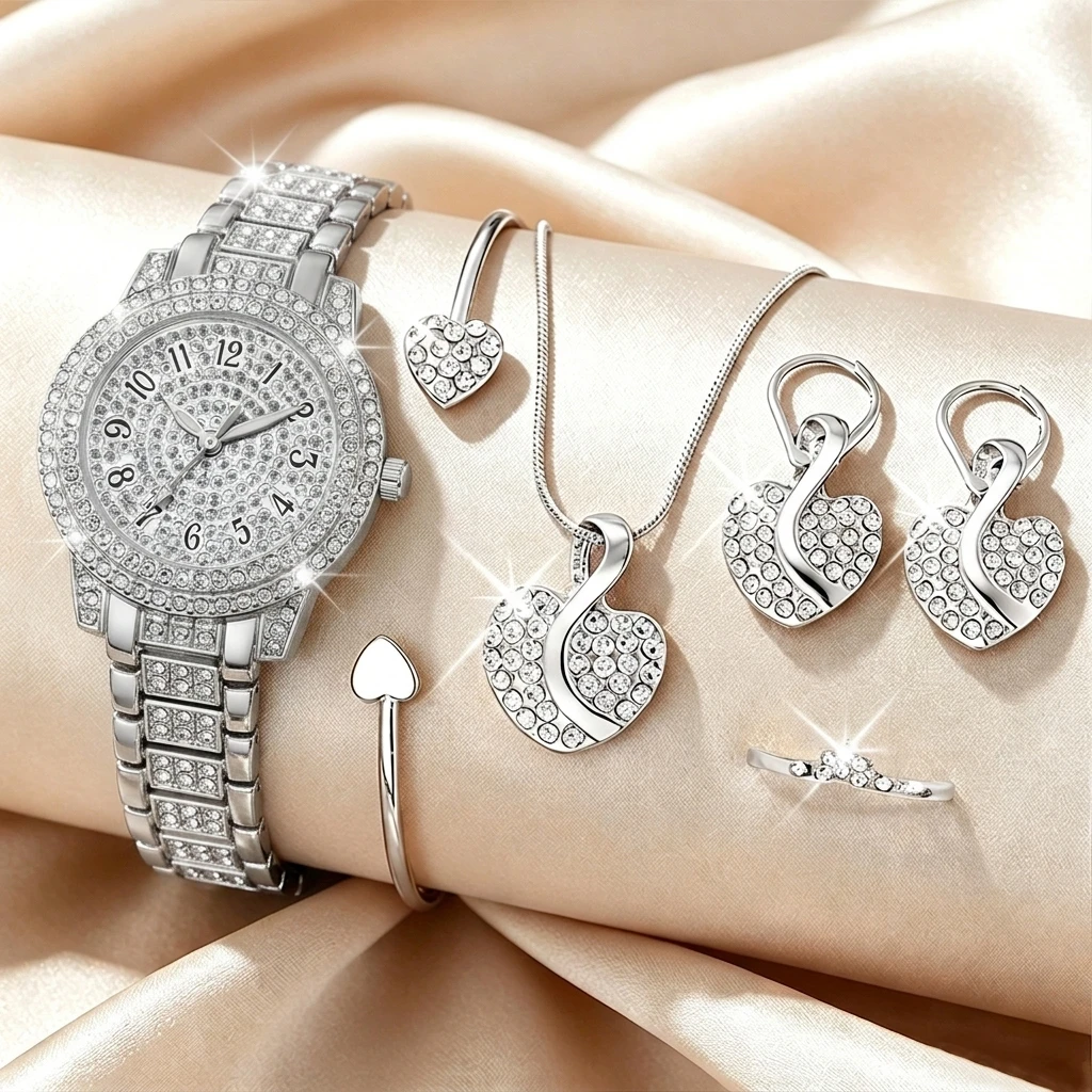 6PCS Fashion Rhinestone Women  - огляд і ціна Jewelry Watch Making