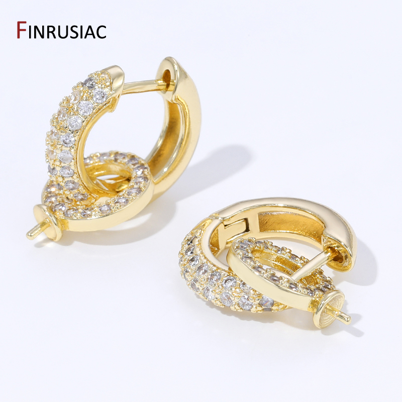 18K Gold Plated Brass Inlaid Z - огляд і ціна Hoop Earrings