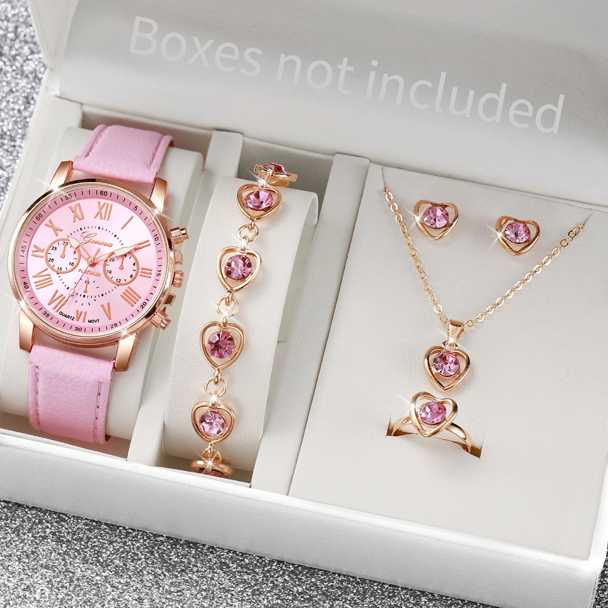 AAA5Pcs Pink Heart Crystal Wat - огляд і ціна Jewelry Watch Making