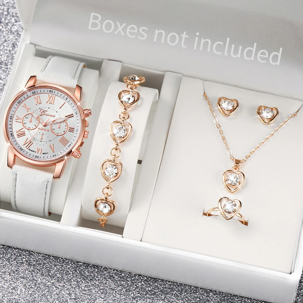 AAA5Pcs Pink Heart Crystal Wat - огляд і ціна Jewelry Watch Making